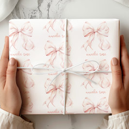 Elegant rosa presentpapper med rosett