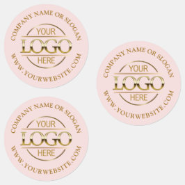 Elegant Rosa Promotional Company Business Logotyp Klistermärke