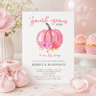 Elegant Rosa Pumpa Babyflicka Shower Inbjudningar