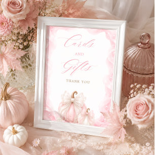Elegant rosa pumpa slinga Kort & Gåvor Bord skylt