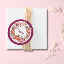 Elegant Rosa Pumpa Thanksgiving Blommig Design