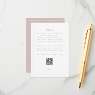 Elegant Rosa QR-kod Bröllopsdetaljer Tilläggskort