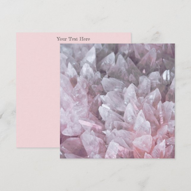 Elegant Rosa Quartz Gem Mind Body Spirit Energy Tack Kort (Fram/baksida)