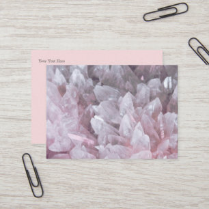 Elegant Rosa Quartz Gem Mind Body Spirit Energy Visitkort
