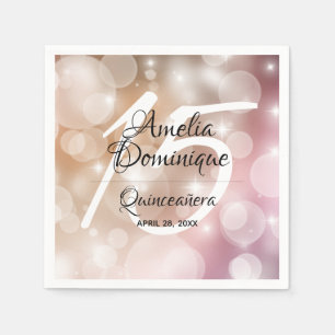 Elegant Rosa Quinceañera Pappersservett