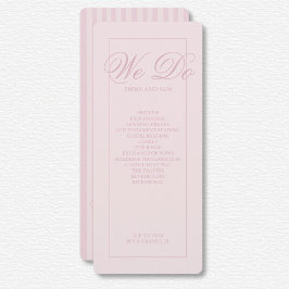 Elegant Rosa Rand Bröllopsprogram