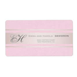 Elegant Rosa Rand Rosa  Texturerad Anpassningsbar  Fraktsedel