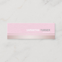Elegant Rosa Rand Texturerad Professionell Anpassn Mini Visitkort