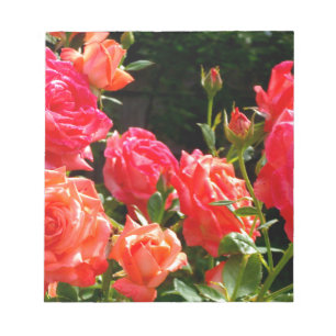 Elegant rosa Red orange blommigt ro Anteckningsblock