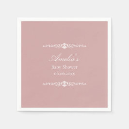 Elegant rosa Regency-stil baby shower Pappersservett
