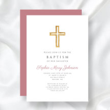 Elegant Rosa Religiösa Kor Girl Baptism