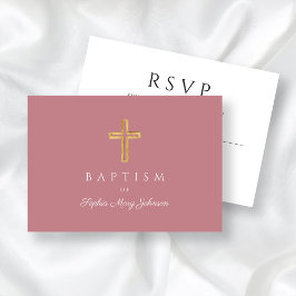 Elegant Rosa Religiösa Kor Girl Baptism OSA Kort