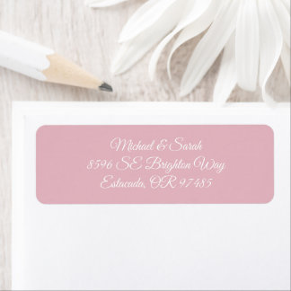 Elegant Rosa Returadress Etikett