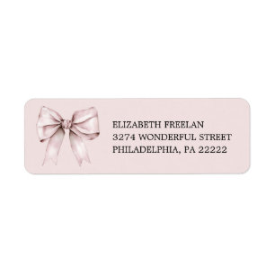 Elegant rosa returadressband returadress etikett