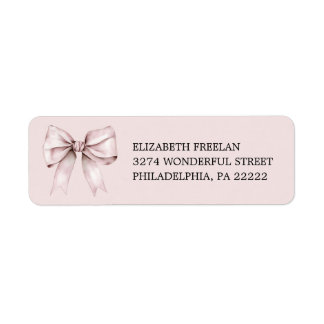 Elegant rosa returadressband returadress etikett