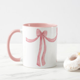 Elegant Rosa Ribbon Satin Se Söt Girly Mugg