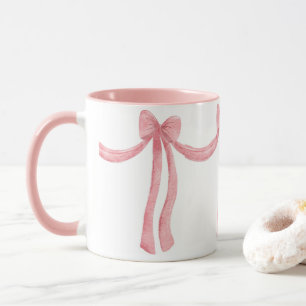 Elegant Rosa Ribbon Satin Se Söt Girly Mugg