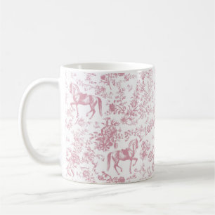 Elegant rosa ridblommig toile kaffemugg