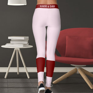 Elegant Rosa Röd Alla Hjärtans Dag Present Till Fl Leggings