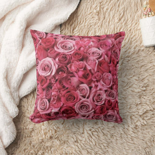 Elegant Rosa Röd ros Bouquet Dekorativ kudde