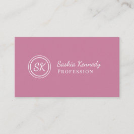 Elegant Rosa Rodnad Script Professionell Monogram Visitkort