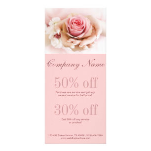 elegant rosa ros blomma bröllop florist reklamkort