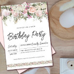 Elegant Rosa ros Blommigt 30års födelsedag Inbjudningar<br><div class="desc">Hona en speciell kvinna med denna elegant och feminin födelsedagsfest inbjudan. Information om födelsedagsfirandet omges av överst- och grund rosa blommigt gräns. Blommigten inslag är inkapslad i sage grönt lövs. och sms ge det till en contemporary vibe. Denna punkt ingår i insamlingen av Blommigten 30års födelsedag Rosa ros.</div>