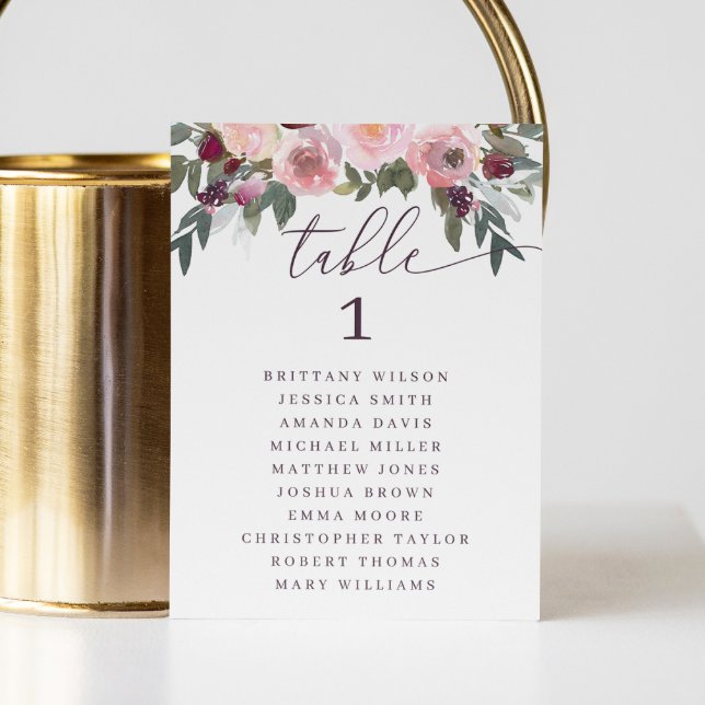 Elegant rosa ros. Blommigt bröllop sittplatsplan Inbjudningar (Skapare uppladdad)