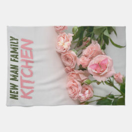 Elegant Rosa ros Blommigt Design Dish Towel Kökshandduk