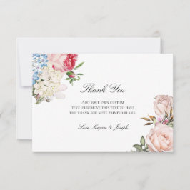 Elegant Rosa ros Blommigt Tack Kort