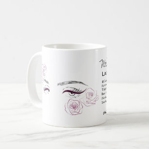 Elegant Rosa ros Blommigt Watercolor Beauty Salon Kaffemugg