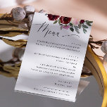 Elegant rosa ros blommor. Garden blommigt bröllop Meny<br><div class="desc">Vattenskärg elegant delikat blommigt Menu med rosa ros maronblommor för botaniskt trädgårdsbröllop. Lämpligt för födelsedag,  årsdag och andra party. Kontakta mig om du behöver fler artiklar.</div>