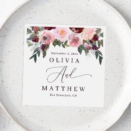 Elegant rosa ros blommor. Garden blommigt bröllop Pappersservett