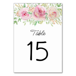 Elegant Rosa ros Bordsnummer