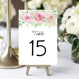 Elegant  Rosa ros Bordsnummer