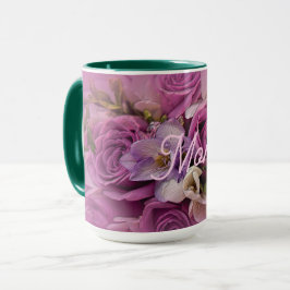Elegant Rosa ros Bouquet Mugg