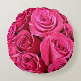 Elegant Rosa ros Bouquet Round Pillow Rund Kudde