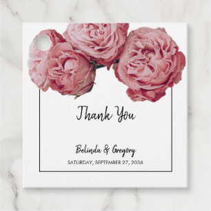 Elegant Rosa ros Bröllop Gift Gåvor Etiketter