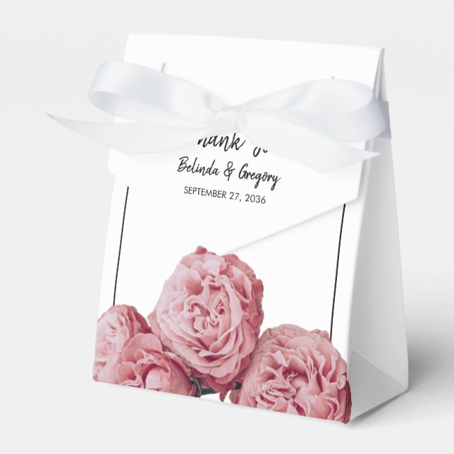 Elegant Rosa ros Bröllop Presentaskar (Framsidan Sidan)