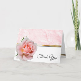 Elegant Rosa ros Bröllop Tack Kort