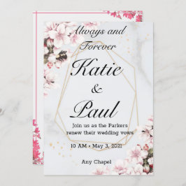 Elegant Rosa ros bröllopsinbjudan Inbjudningar