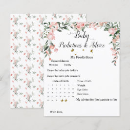 Elegant Rosa ros & Butterflies Baby Shower Game