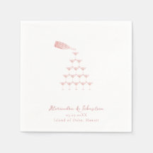 Elegant Rosa ros Champagne Torn skript Bröllop