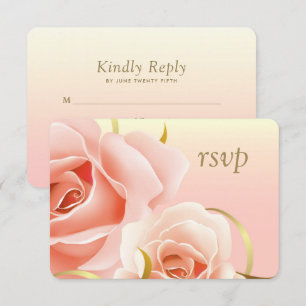 Elegant Rosa Ros Design Anpassade RSVP-kort OSA Kort
