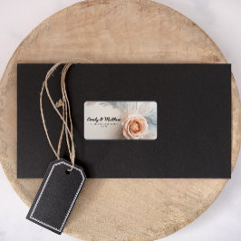 Elegant Rosa ros Dew tappar Returetiketter Adressetikett