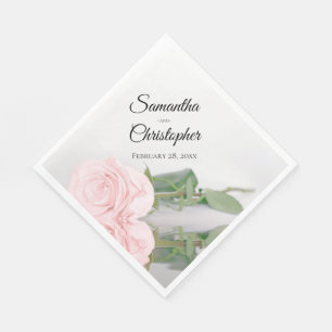 Elegant  Rosa ros diagonalutformning Bröllop Pappersservett