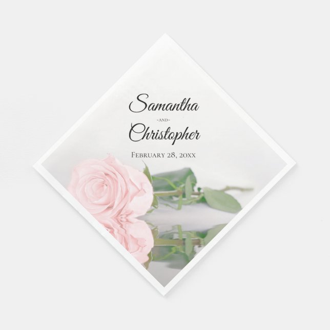 Elegant  Rosa ros diagonalutformning Bröllop Pappersservett (Hörn)