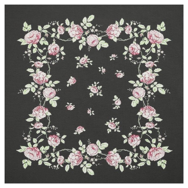 Elegant Rosa ros Fabric Tyg (Provkarta)