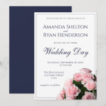 Elegant Rosa ros Flowers Blommigt Bröllop