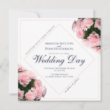 Elegant Rosa ros Flowers Blommigt Bröllop